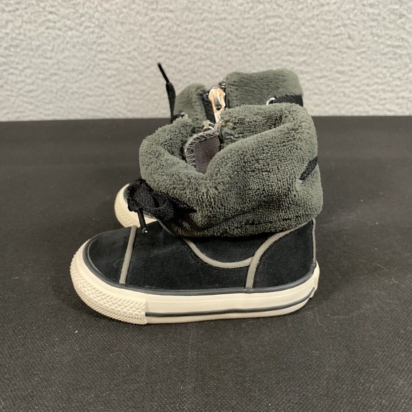 Converse Black Suede‎ Ankle Boot Side Zip Size Us Kid Size 4C EUC - Picture 3 of 7